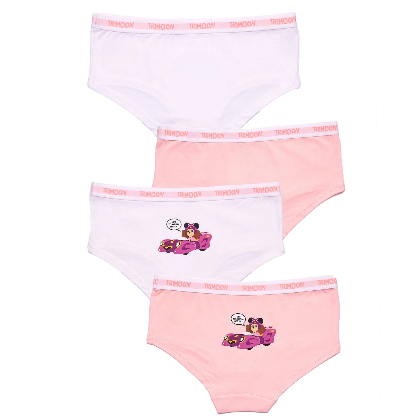 Trimoon Pack of 4 Brand New Hipsters For Girls - Lila on Wheels - mymadstore.com