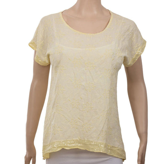 Yellow Flowered T-shirt - mymadstore.com